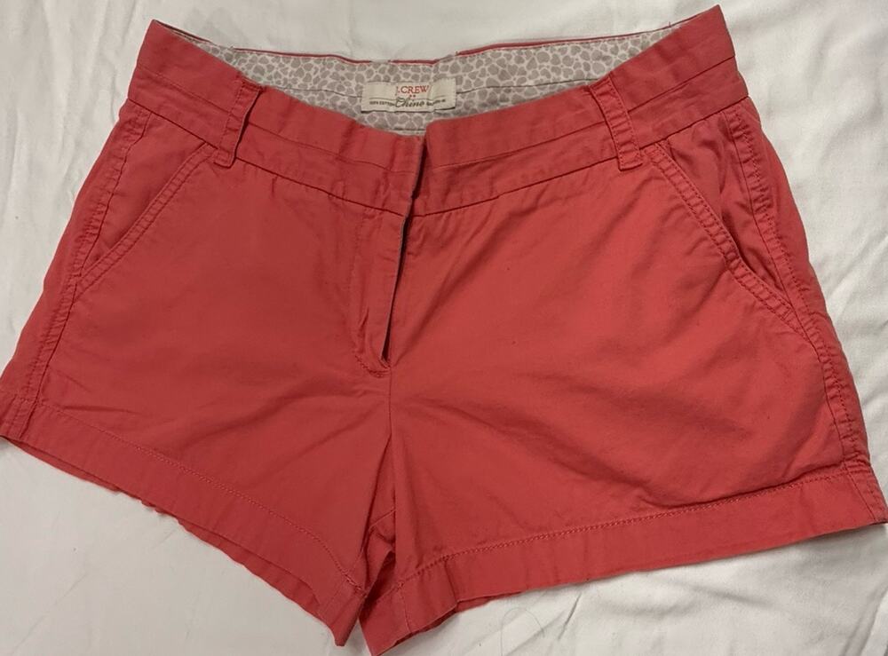 J. Crew Broken-In 100% Cotton Casual Chino Shorts - Coral - Womens - Size 4